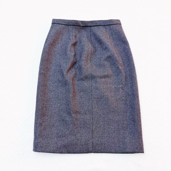 J. Crew Wool Pencil Skirt Zippered Accents Size OO Mint - Picture 8 of 8